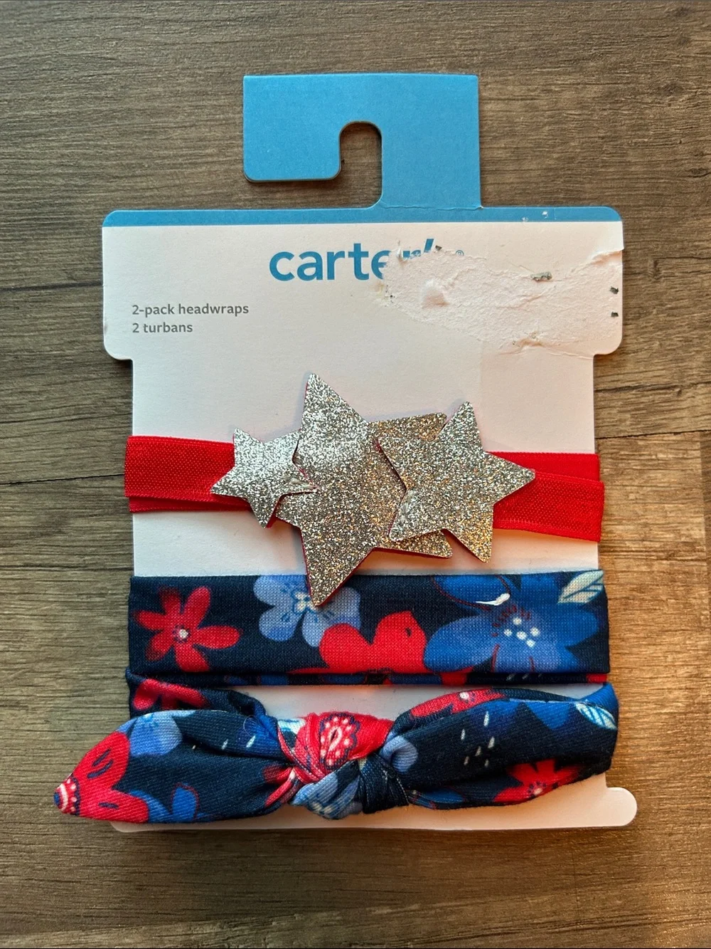 **New Items In! NEW Baby Cat & Jack and Carter's Red & Navy Kids Headwrap Duo